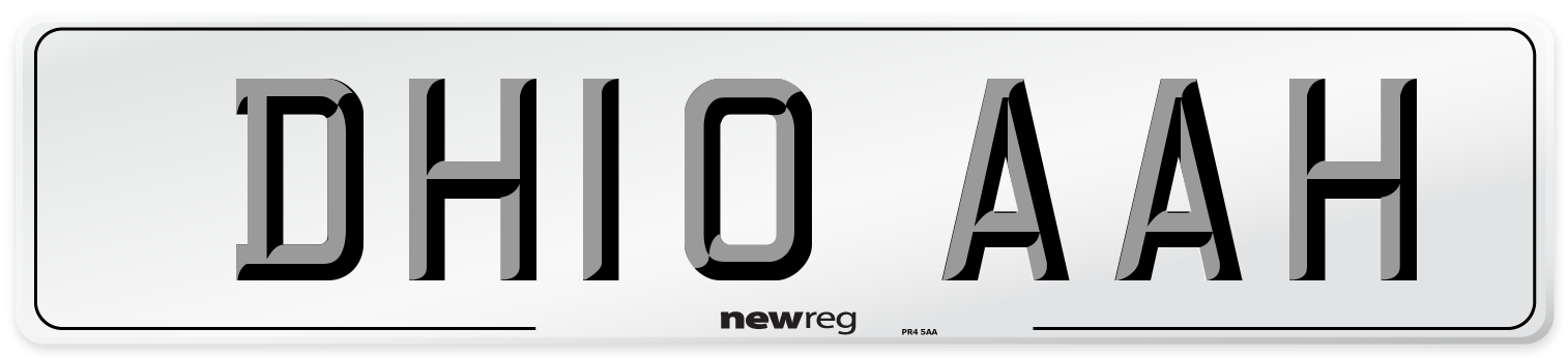 DH10 AAH Number Plate from New Reg